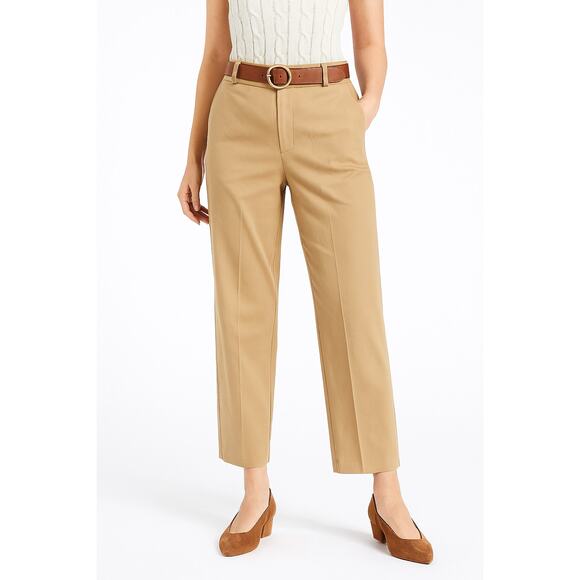 Lauren Ralph Lauren Women's Beige Wide Leg Ankle Creased High Waist Pants Size 6 - Picture 1 of 5